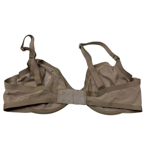 CUUP Bra Mesh 34E The Plunge Tan Underwire Sheer Sexy See Through Nude - Picture 4 of 7